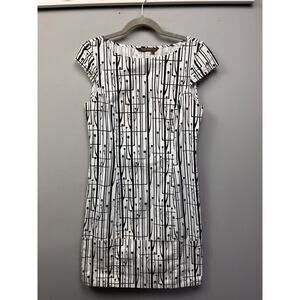 Tex by Max Azria Dress Womens Small‎ Cotton Tribal Cap sleeve pockets Sheath